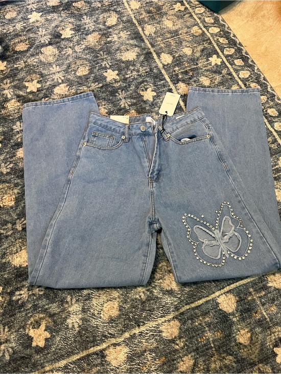 Forever 21 Denim - Light Blue Women's Butterfly Cutout Embellished Jeans